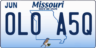 MO license plate OL0A5Q