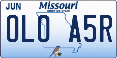 MO license plate OL0A5R