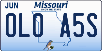 MO license plate OL0A5S