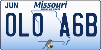 MO license plate OL0A6B