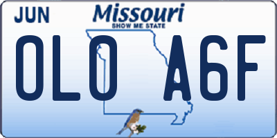 MO license plate OL0A6F
