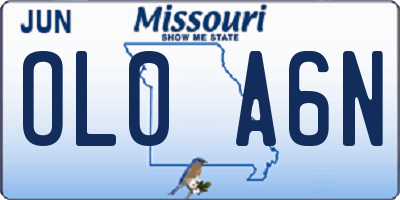 MO license plate OL0A6N