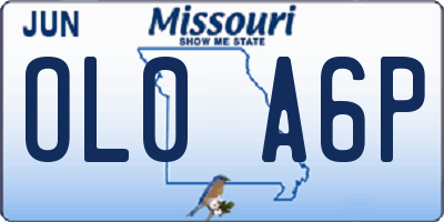 MO license plate OL0A6P