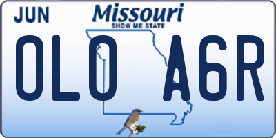 MO license plate OL0A6R