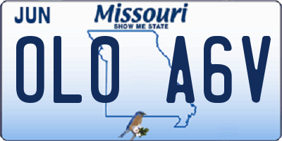 MO license plate OL0A6V