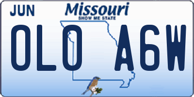 MO license plate OL0A6W