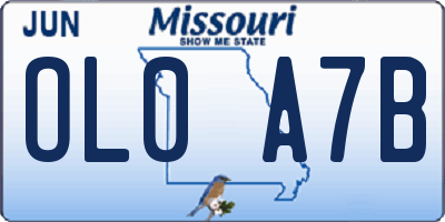 MO license plate OL0A7B