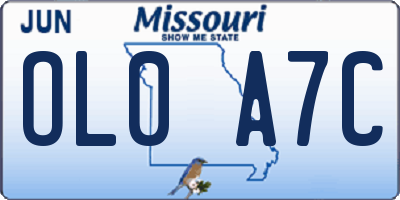 MO license plate OL0A7C