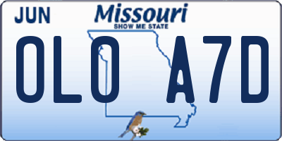 MO license plate OL0A7D