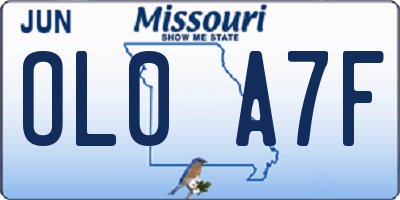 MO license plate OL0A7F