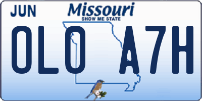 MO license plate OL0A7H