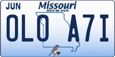 MO license plate OL0A7I