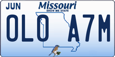 MO license plate OL0A7M