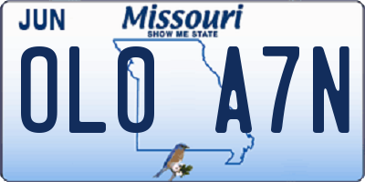 MO license plate OL0A7N
