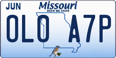 MO license plate OL0A7P