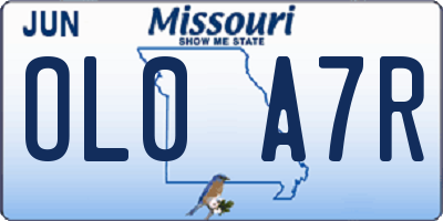 MO license plate OL0A7R