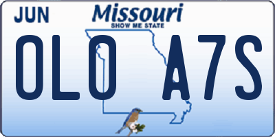 MO license plate OL0A7S