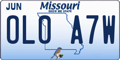 MO license plate OL0A7W