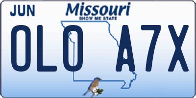 MO license plate OL0A7X