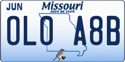 MO license plate OL0A8B