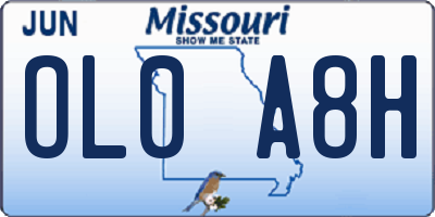 MO license plate OL0A8H