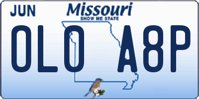 MO license plate OL0A8P