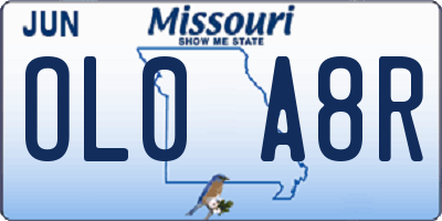 MO license plate OL0A8R