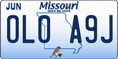 MO license plate OL0A9J