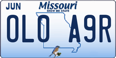 MO license plate OL0A9R