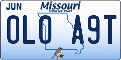 MO license plate OL0A9T