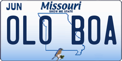 MO license plate OL0B0A