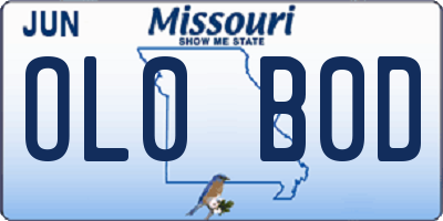 MO license plate OL0B0D