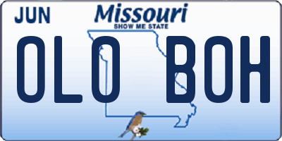 MO license plate OL0B0H
