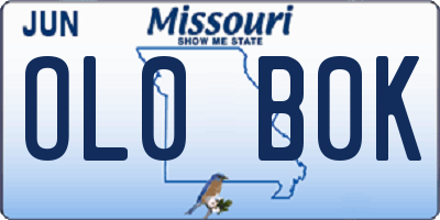 MO license plate OL0B0K