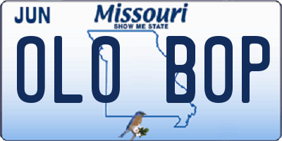 MO license plate OL0B0P