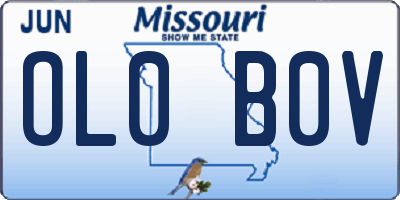 MO license plate OL0B0V