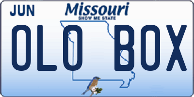 MO license plate OL0B0X