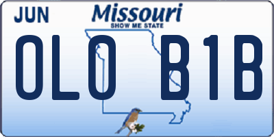 MO license plate OL0B1B