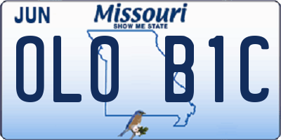 MO license plate OL0B1C