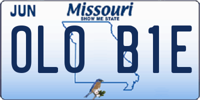 MO license plate OL0B1E