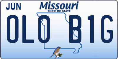 MO license plate OL0B1G