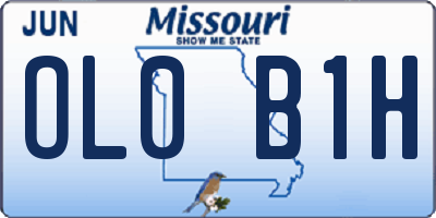 MO license plate OL0B1H