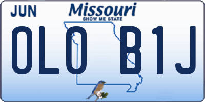 MO license plate OL0B1J