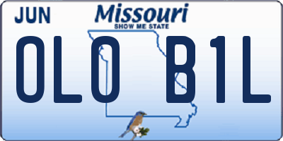 MO license plate OL0B1L