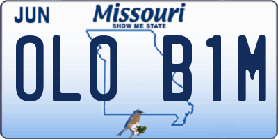 MO license plate OL0B1M