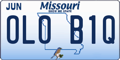 MO license plate OL0B1Q
