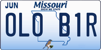 MO license plate OL0B1R