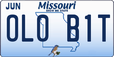 MO license plate OL0B1T
