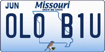 MO license plate OL0B1U