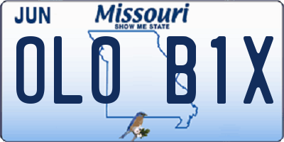 MO license plate OL0B1X
